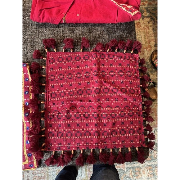 Lot Of 6 UNBRANDED Vintage Indian Middle Eastern Hand Embroidered Pillow Cases - Picture 11 of 13